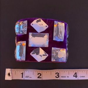 Purple velvet cuff with rhinestone